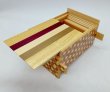 Photo2: 27 steps Natural wood/Ichimatsu 4 sun Japanese puzzle box Himitsu-bako (2)