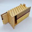 Photo5: Double Compartment 7+7 steps Natural wood 4 sun Japanese puzzle box Himitsu-bako (5)