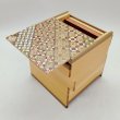 Photo2: 14 steps Yosegi/Natural wood 4 sun Cube Japanese puzzle box Himitsu-bako (2)