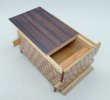 Photo3: 18 steps Rosewood/Ichimatsu 4 sun Japanese puzzle box Himitsu-bako  (3)