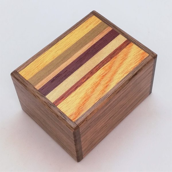 Photo1: 7 steps Natural wood 2 sun Japanese puzzle box Himitsu-bako (1)