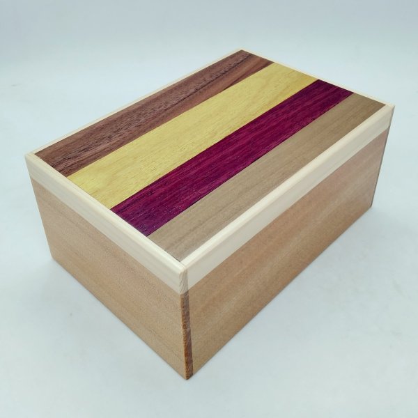 Photo1: 27 steps Natural wood 5 sun Japanese puzzle box Himitsu-bako  (1)