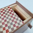 Photo6: 18 steps Ichimatsu/Walnut wood 3 sun Cube Japanese puzzle box Himitsu-bako (6)