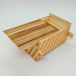 Photo2: 27 steps Zebra wood/Ichimatsu 4 sun Japanese puzzle box Himitsu-bako (2)