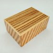 Photo1: 27 steps Zebra wood/Ichimatsu 4 sun Japanese puzzle box Himitsu-bako (1)