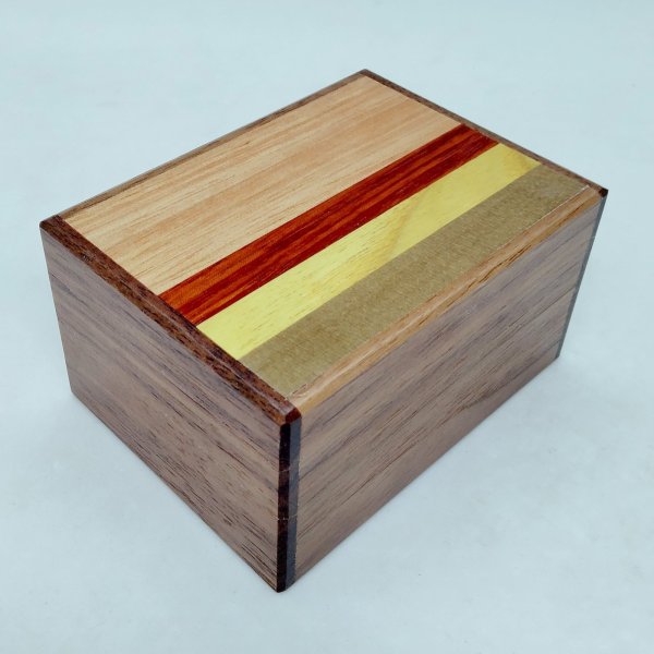 Photo1: 12 steps Natural wood 3 sun Japanese puzzle box Himitsu-bako (1)