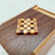 Photo8: 12 steps one-point ichimatsu/walnut wood 3 sun Japanese puzzle box Himitsu-bako (8)