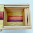 Photo4: 12 steps Natural wood / ichimatsu 3 sun Japanese puzzle box Himitsu-bako (4)