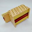 Photo6: 12 steps Natural wood / ichimatsu 3 sun Japanese puzzle box Himitsu-bako (6)